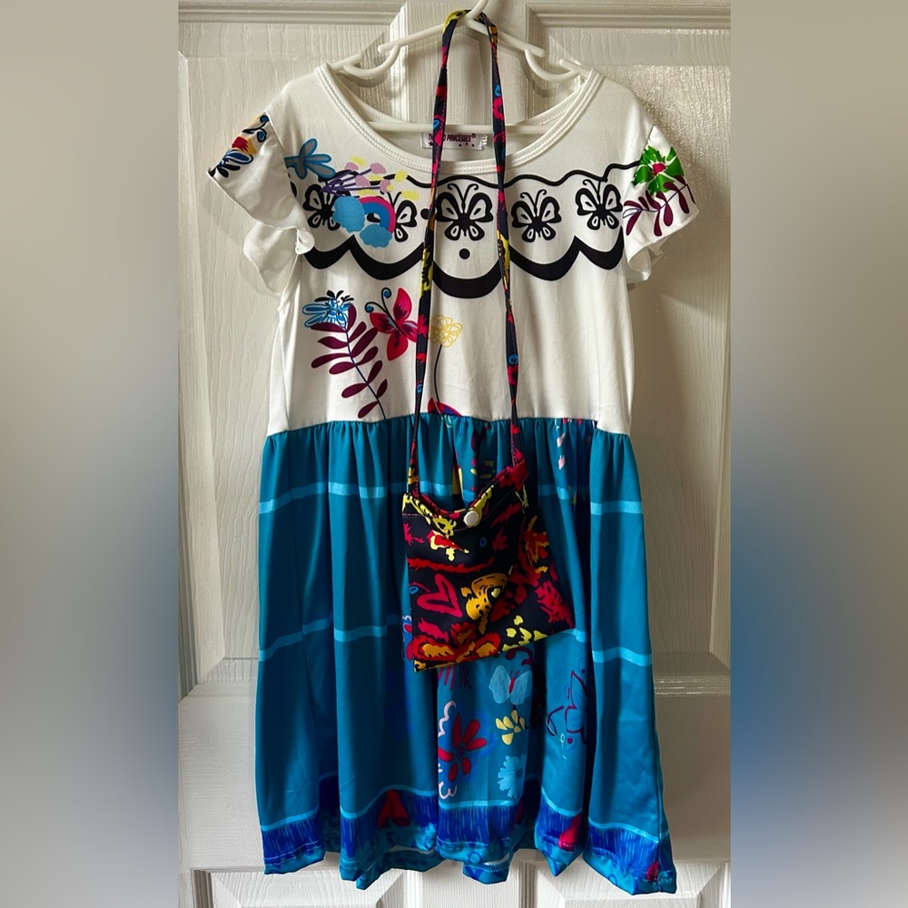 Colorful Floral Dress with Matching Bag Maribel Costume Encanto